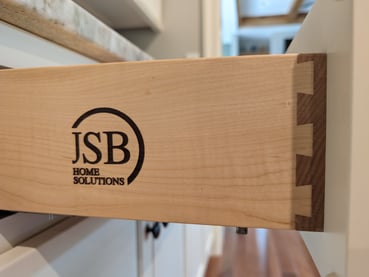 Image of the dovetail joint at the corner of drawer boxes