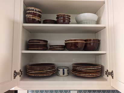 Framed kitchen cabinet showing that the space inside is not blocked by the face frame