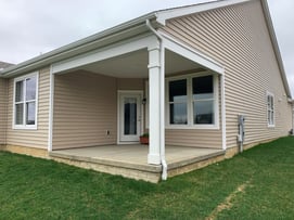 Before image of covered porch ready